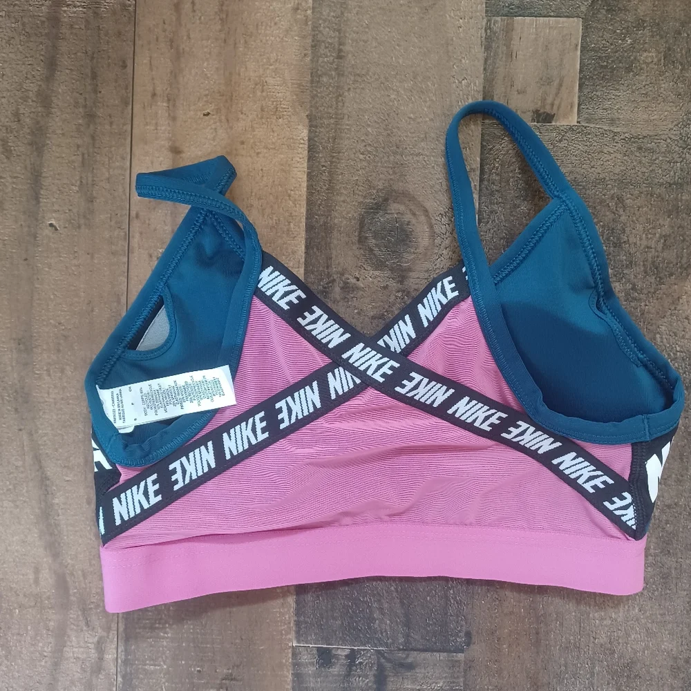 Nike Indy Dri-Fit Training Sports Bra In Valerian Blue And Pink, Size Small